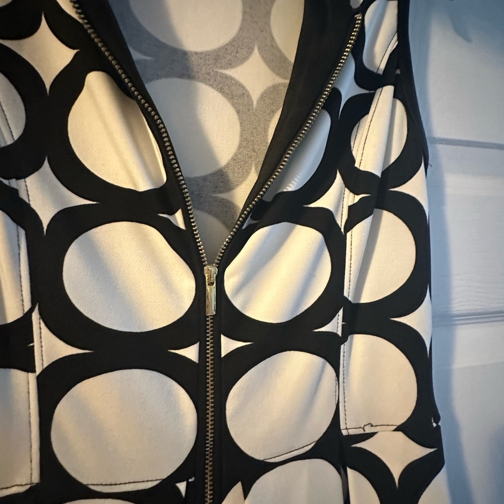 Boston Proper Monochrome Circle Pattern Dress, Si… - image 3